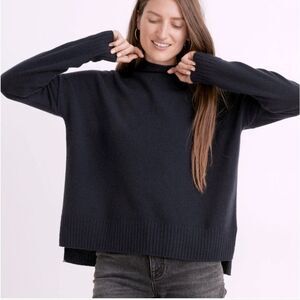 MADEWELL (Re)sponsible Cashmere Mockneck Sweater Dark Indigo Womens Size Small